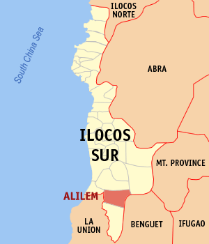 Mapa han Ilocos Sur nga nagpapakita kon hain nahamutang an Alilem