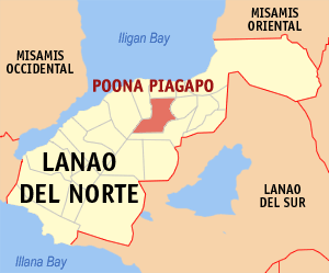 Mapa han Lanao del Norte nga nagpapakita hon hain nahamutangan an Poona Piagapo
