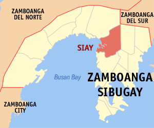 Mapa han Zamboanga Sibugay nga nagpapakita kon hain nahamutangan an Siay