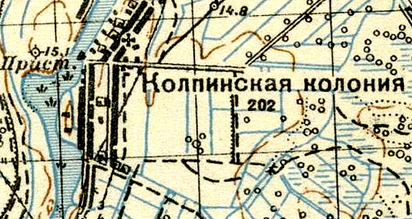 План деревни Колпинская Колония. 1941 год