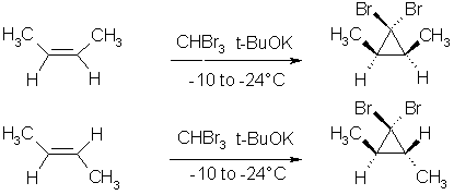 Adición del carbeno sobre los dobles enlaces estereoespecífica