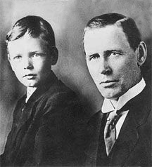 Husband Charles August Lindbergh with son Charles c. 1910