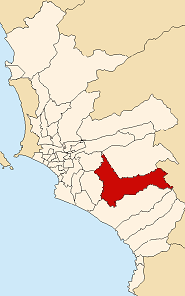 Location of Pachacámac in the Lima province