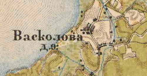 План деревни Васкелово. 1885 год