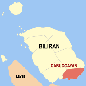 Mapa han Biliran nga nagpapakita han kahamumutangan han Cabucgayan