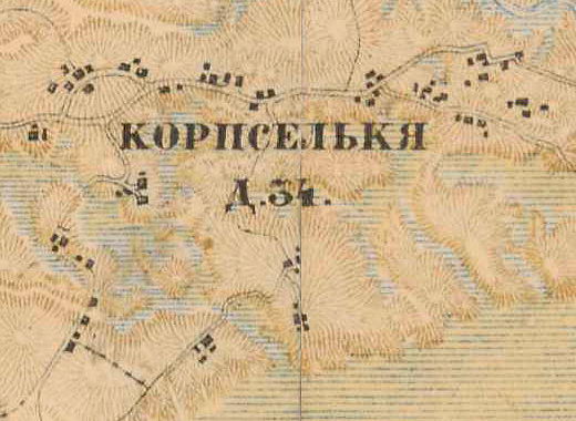 План деревни Корабсельки. 1885 год.