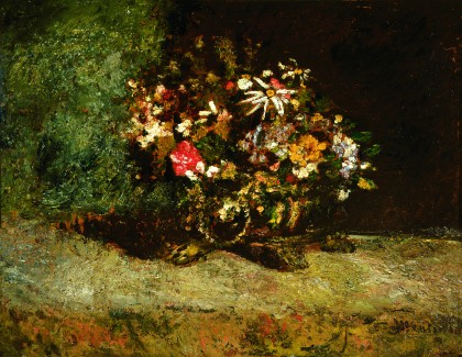 Flowers in a Copper Bowl (1875), Adolphe Monticelli