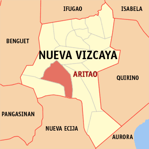 Mapa han Nueva Vizcaya nga nagpapakita kon hain nahamutang an Aritao