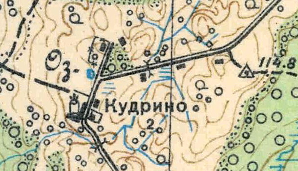 План деревни Кудрино. 1938 год