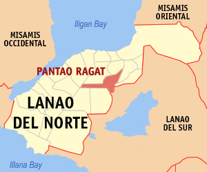 Mapa han Lanao del Norte nga nagpapakita hon hain nahamutangan an Pantao Ragat