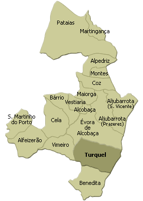 Localização no município de Alcobaça