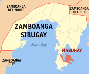 Mapa han Zamboanga Sibugay nga nagpapakita kon hain nahamutangan an Mabuhay