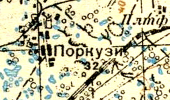 План деревни Поркузи. 1941 год