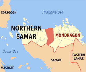 Mapa san Northern Samar nga nagpapakita kon hain an Mondragon