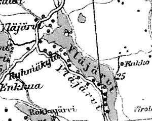 Деревня Юляярви на финской карте 1923 года