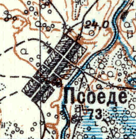 Деревня Псоедь карте 1926 года