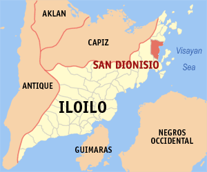 Mapa han Iloilo nga nagpapakita kon hain nahamutang an San Dionisio