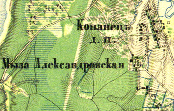 Деревня Копаницы на карте 1860 года