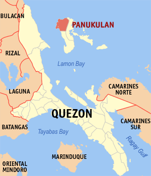 Mapa han Quezon nga nagpapakita kon hain nahimutang an Panukulan