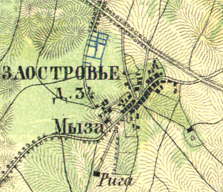 План деревни Заостровье. 1860 год