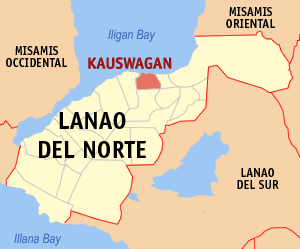 Mapa han Lanao del Norte nga nagpapakita hon hain nahamutangan an Kauswagan