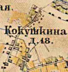 Деревня Кукушкино на карте 1885 года