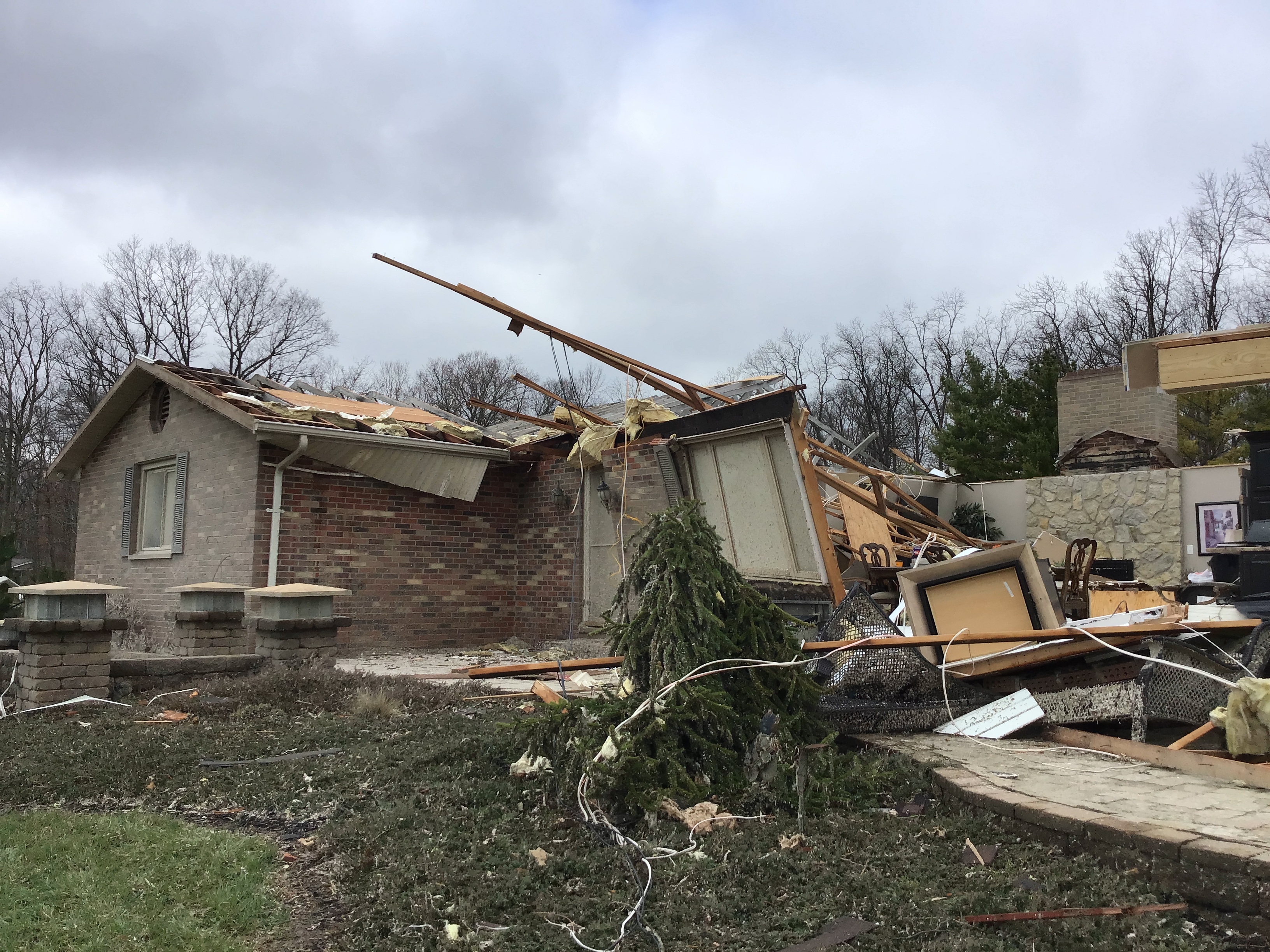 EF2 damage to a home in Newberry Township, Ohio.