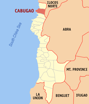 Mapa han Ilocos Sur nga nagpapakita kon hain nahamutang an Cabugao