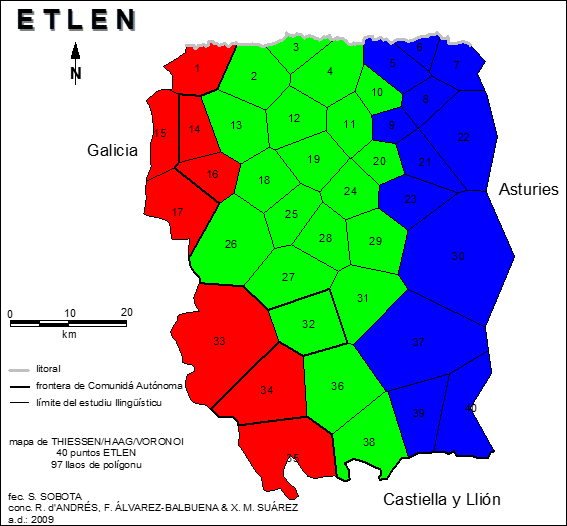 Uno de los mapas dialectométricos del ETLEN