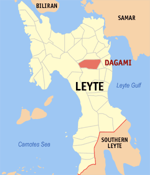 Mapa han Leyte nga nagpapakita kon hain an Dagami