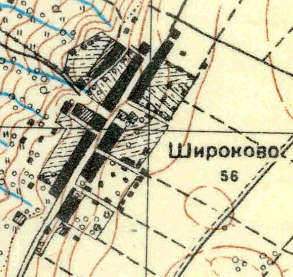 План деревни Широково. 1930 год