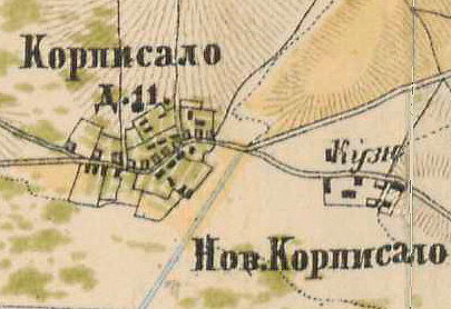 План деревни Корписалово. 1885 год