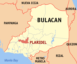 Mapa han Bulacan nga nagpapakita kon hain nahimutang an Plaridel