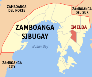 Mapa han Zamboanga Sibugay nga nagpapakita kon hain nahamutangan an Imelda