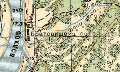 План деревни Братовище. 1941 год