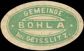 Alte Siegelmarke von Böhla (datiert zwischen 1850 und 1923)