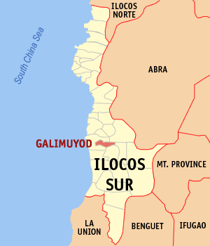 Mapa han Ilocos Sur nga nagpapakita kon hain nahamutang an Galimuyod