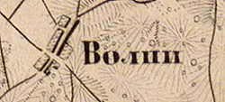 Деревня Волпи на карте 1863 года