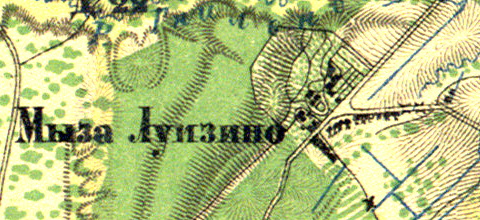 Деревня Луизино на карте 1860 года