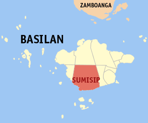 Mapa han Basilan nga nagpapakita kon hain nahamutang an Sumisip