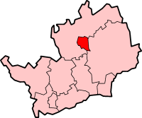 Stevenage shown within Hertfordshire