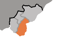 Map of Kaesong Special City showing the location of Panmun