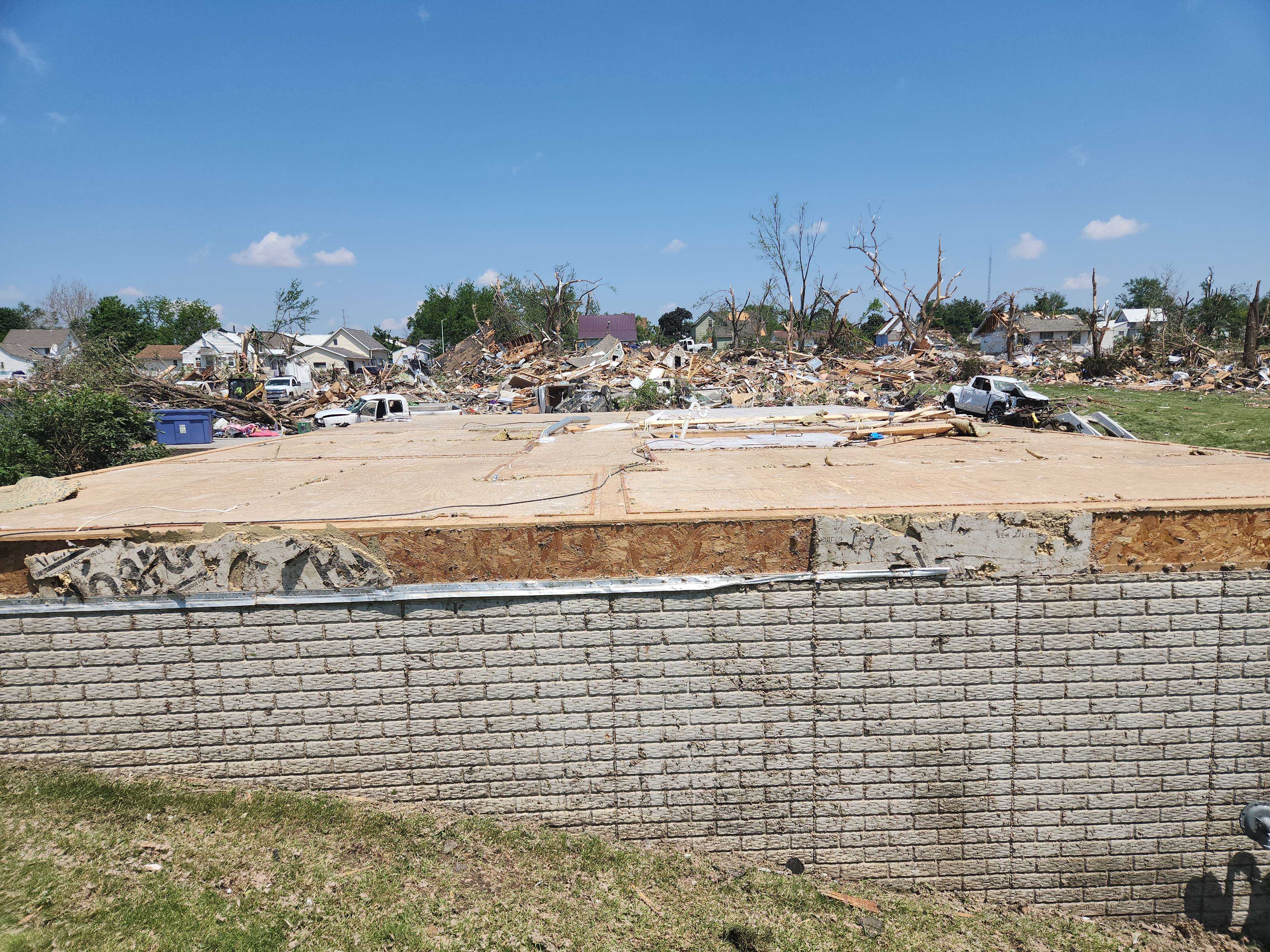 A home that was leveled and swept away at EF4 intensity in Greenfield, Iowa.