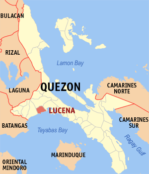 Mapa han Quezon nga nagpapakita kon hain nahimutang an Syudad han Lucena