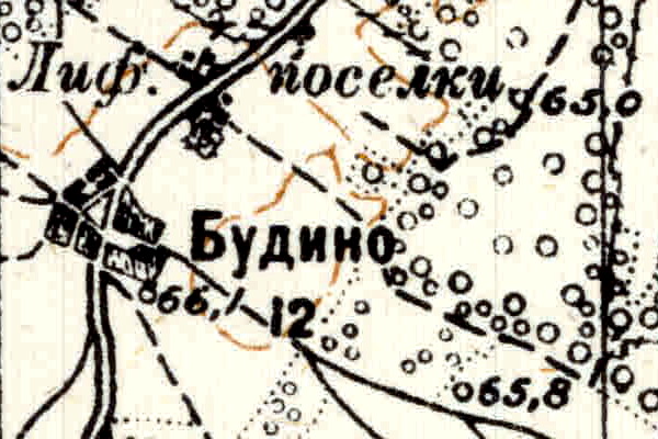 План деревни Будино. 1934 год