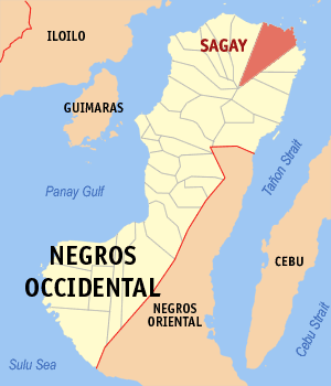 Mapa han Negros Occidental nga nagpapakita kon hain nahamutangan an Syudad han Sagay