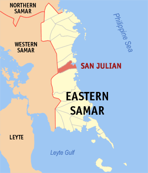 Mapa han Sinirangan nga Samar nga nagpapakita kon hain an San Julian