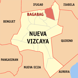 Mapa han Nueva Vizcaya nga nagpapakita kon hain nahamutang an Bagabag