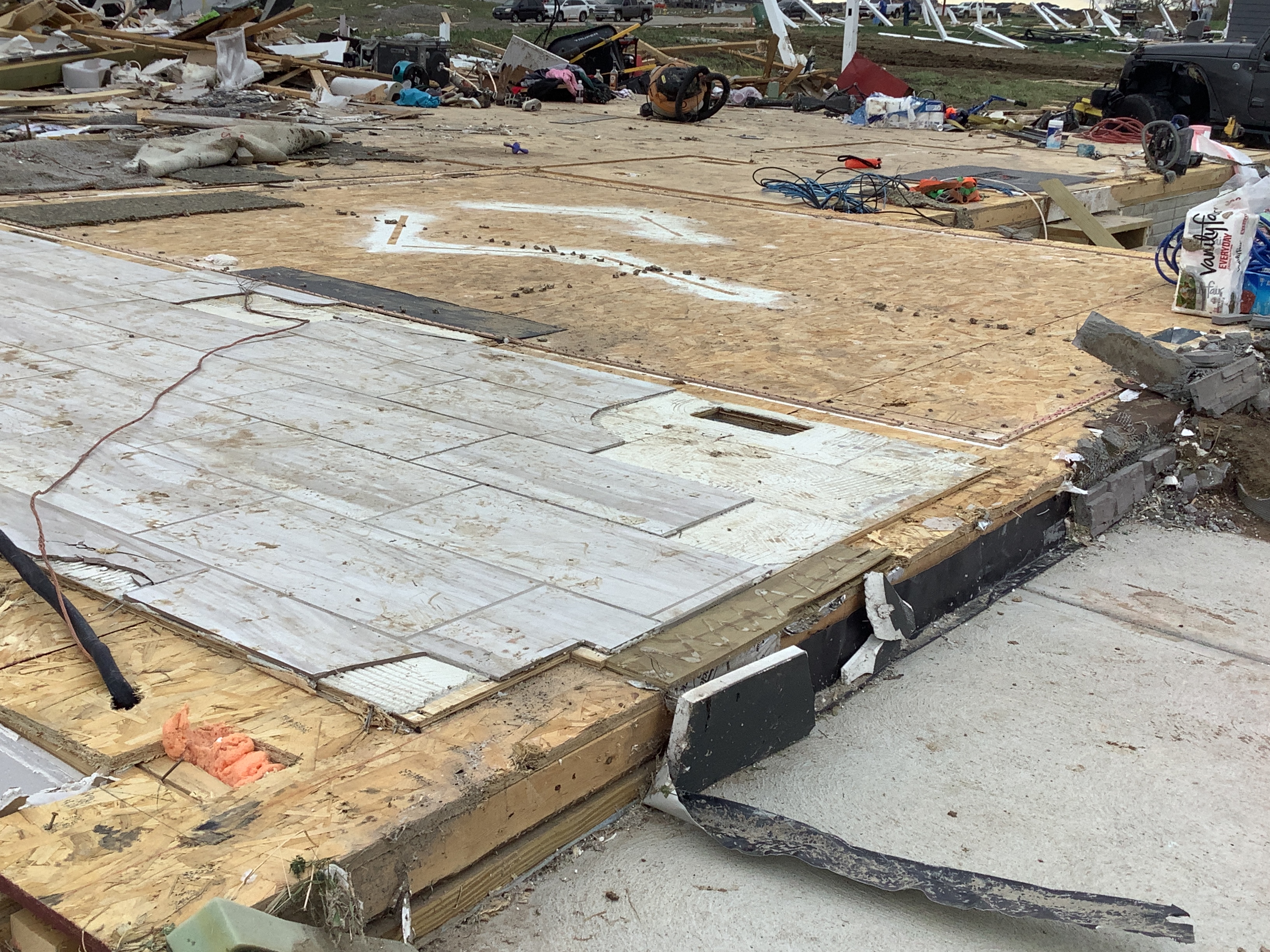 A home that was destroyed at low-end EF4 intensity on north side of Elkhorn, Nebraska.