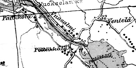 Деревни Пааккола и Пёлляккяля на финской карте 1923 года